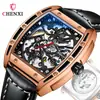 Reloj Mecánico Totalmente Automático Calado con Forma de Barril Dawn para Hombre, Transmisión en Vivo Transfronteriza, Reloj Mecánico Luminoso del Fabricante