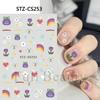 BELLEZA COMPLETA Nueva pegatina de arte de uñas de gato KT para el Día de San Valentín Mezcla de pegatinas adhesivas rojas para uñas con parte trasera caliente