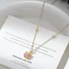 Cadena para Clavícula Elegante con Baño de Oro Real y Circonitas Microincrustadas para Mujer, Collar de Gatito con Diseño Único, Exquisita Cadena de Cuello Versátil
