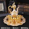 Terno de vinho estilo palácio criativo requintado estilo europeu ornamentos de metal para casa retro luz luxo copo de vinho pote de vinho conjunto de oito peças