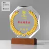 Novo troféu de cristal em forma de estrela de cinco pontas personalizado para funcionários de destaque, novos membros da equipe, fornecedores, parceiros e o trabalhador do ano.