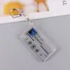 Etiqueta de música llavero acrílico transparente doble personalizado creativo caricatura llave colgante pequeño diy personalizado