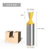 Boca de cuchillo de cola de milano amarilla de 1/2, cuchillo Xun, cortador de fresado de carburo para carpintería, cortador de unión de espiga de panal