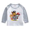 T-shirt de manga comprida para rapazes e raparigas roupa de primavera e outono 2023 nova camisa infantil de pescoço redondo top de algodão estilo ocidental para crianças