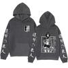 Moletom com Capuz Masculino Transfronteiriço 2024 Anime Japonês Mikasa Ackerman Estampado Jaqueta de Moda de Rua Outono/Inverno