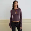 11671 Comércio Exterior Transfronteiriço Estilo Garota Popular Europeia e Americana Simples Versátil Slim Fit Sexy Decote Vazado Laço Top