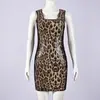 11634 Amazon Transfronterizo Lentejuela Estampado de Leopardo Nuevo Falda Ceñida Empalme de Encaje Elegante Sexy Delgado Vestido
