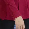 Nueva moda de otoño, camisa base de jacquard para madres, camiseta elegante, holgada y adelgazante, top de manga larga para mujeres de mediana edad y mayores