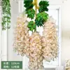 Enredadera artificial violeta hecha a medida transfronteriza para decoración de interiores, flores de pared, flores artificiales para techo, plantas colgantes para sala de estar, flores artificiales
