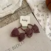 Novo Laço de Cabelo Floral Xadrez de Inverno Cor Café com Leite Elástico Alto para Meninas Acessórios de Cabelo