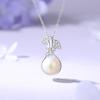 Nuevo Collar de Perlas de Plata Esterlina S925 con Bolsa Pequeña de Color Albaricoque, Zirconias Micro-incrustadas, Nicho de Lujo Ligero, Cadena Clavicular de Perlas al por Mayor