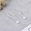 Corea del Sur Perla Línea de Oreja Borla Pendiente Colgante Largo Elegante Pendientes de Botón para Mujer Estilo Coreano Distintivo Moderno Joyería para la Oreja Línea de Oreja