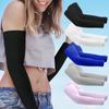 Mangas de Protección Solar Sharetour Color Sólido 3D Alta Elasticidad Talla Grande Protectores de Brazo Deportivos Secado Rápido Anti-UV Ciclismo Mangas de Hielo