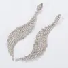 Novos brincos coreanos longos irregulares com strass grande brincos moda brincos de balada E485