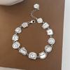 Pulsera de plata de ley s925 estilo coreano estilo coreano de alta gama sentido de la minoría sentido del color cara sonriente con cuentas 2023 nuevo para mujer