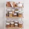 Caixa de Armazenamento de Grãos Tipo Empurrar Conservação de Alimentos Plástico Selado a Vácuo Pote Armazenamento de Cozinha Pote com Fecho Fácil