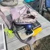 Bolso Cruzado de Color Bloqueado con Textura de Niebla Suave para Exteriores Estilo Montaña, Bolso Cruzado Pequeño con Cordón para Parejas, Bolso para Teléfono para Senderismo y Camping