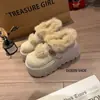 Zapatos de Algodón Cálidos con Plataforma Estilo Hada Francesa, Nuevo Diseño Invierno 2025 Zapatos de Plataforma Birkenstock