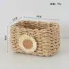 Cesta de Palha Artesanal para Armazenamento de Utensílios Domésticos, Sala de Estar, Suprimentos e Brinquedos, Caixa de Armazenamento, Cesta de Armazenamento de Cosméticos para Mesa, Fábrica de Origem