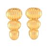 Chic europeo y americano Aretes de Rayas de Cacahuate Diseño Exagerado Acero Titanio Chapado Color Oro de 18K Aretes de Mendigo Tendencia Celebridad de Internet