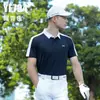 Ropa de Golf Pgm para Hombre Camiseta de Manga Corta Primavera y Verano Ropa Elástica de Secado Rápido Tops Camisas Polo