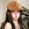 Gorra de gamuza estilo británico para primavera y otoño, hace que la cara se vea más pequeña, versátil para parejas, gorra de boina reversible