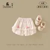 Conjunto de Niña 2026 Verano Nuevo Estilo Ropa para Bebés y Niños Pequeños Top sin Mangas Estampado para Bebés Pantalones Florales Delgados