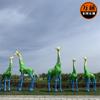Escultura grande de acero inoxidable gradiente geométrico pintura en aerosol jirafa oso bloque luminoso superficie ciervo adornos de paisaje de jardín producción