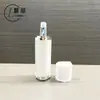 Botella Octagonal Blanca Perlada de Acrílico 100ml Loción Plateado Electrochapado 30g Botella para Crema Multicara Material de Empaque para Productos de Cuidado de la Piel