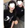 Algodão Penteado Puro, Ajuste PróximoCamisetas de Manga Curta de Verão Especiais Combinando para Casais, Tops Soltos de Marca Únicos e Não Repetitivos na Moda