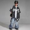 Terno de hip-hop para meninas, jeans solto, manga curta, para meninos, infantil, hip-hop, performance, hip-hop, moda infantil, roupas