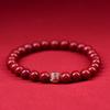 Pulseira de Cinábrio Benmingnian Natural Alto Teor Série Satisfatória Pequena Feminina Feita à Mão Corda Vermelha Simples Pulseira de Cinábrio Atacado