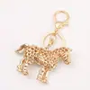 Caballo Zodiacal Goteando Aceite Llavero de Dibujos Animados con Pedrería Colgante para Llaves de Coche Mochila Regalo del Día del Niño Pony Pequeño Regalo