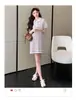 Vestido casual de camiseta a rayas con cuello polo, nuevo estilo de verano 2026, vestido de línea A holgado y casual para mujeres petite y mujeres embarazadas