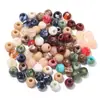Contas redondas grandes com furo passante, estilo chinês, imitação de jade, acrílico colorido retrô, duas cores, contas espaçadoras de cor degradê, acessórios para joias DIY