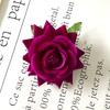 Rosa de franela de imitación, flor de comercio exterior, venta al por mayor, diámetro de 9 cm, esquina de terciopelo, rosa para salón de bodas con arreglo floral, flor de simulación