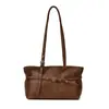 Cinturón de Cuero Retro con Textura Estilo Coreano Bolso de Hombro a la Moda Nuevo Elegante para Otoño/Invierno 2026 Bolso Tote de Gran Capacidad