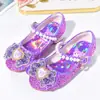 Sapatos de Cristal de Princesa para Meninas Sapatos de Primavera Kuromi Saltos Altos Infantis Moda Sapatos de Couro Infantis Sapatos de Performance