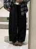 Pantalones de pierna ancha curvada de corte holgado para mujer, primavera y otoño, pantalones cargo segmentados tridimensionales de pierna ancha, cintura alta, cubre la piel, estiliza la figura, pantalones largos casuales de longitud hasta el suelo