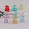 Colgante de oso de dibujos animados lindo transparente tridimensional facetado accesorio de llavero hecho a mano DIY decoración cuentas sueltas