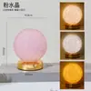 Luz Nocturna Led de Grava de Cristal Natural Lámpara de Mesita de Noche para Dormitorio Luna Lámpara de Moda Recargable para Uso Nocturno Decoración