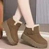 Botas de algodão Birkenstock com sola grossa de pelúcia femininas 2026 novo inverno aumento de altura pelúcia quente botas de neve sapatos de algodão femininos botas curtas