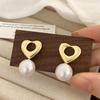 Hermosos pendientes de perlas retro franceses, pendientes de alta calidad para mujer, ahora diseño exquisito, pendientes de moda simples.