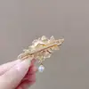 Grampo de cabelo de flor de peônia clássico de alto padrão, joia antiga, clipe lateral, clipe para franja lateral, adorno de cabeça de flor estilo nacional