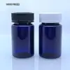 Frasco Plástico PET para Cuidados com a Saúde 100ml Frasco Redondo Frasco para Cápsulas Frasco para Gomas Preto Azul Tampa Flip-top Dourada UV