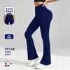 Calças Casuais Femininas Plus Size Europeias e Americanas Transfronteiriças, Cintura Alta, Levanta Bumbum, Aparência Emagrecedora, Calças de Yoga, Calças Flare de Perna Larga Drapeadas, Ligeiramente Flare