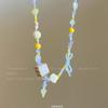 Cadena Clavícula Estrella Lazo Amarillo Collar de Cuentas Infantil Lindo para Mujer Accesorios de Collar Atmósfera Fotografía Vacacional