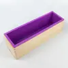 Caixa Retangular Tusi de 1200ML com Caixa de Madeira Molde de Silicone Molde para Sabão Artesanal Molde de Gotejamento de Silicone