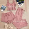 Europa e Estados Unidos comércio exterior transfronteiriço nova renda renda camisola shorts longos pijama mulheres usam terno slim de três peças