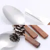 Amazon cuchillo, tenedor y cuchara de acero inoxidable 304 mango de madera cuchillo para bistec vajilla portátil para exteriores palillos para estudiantes traje de cuchara